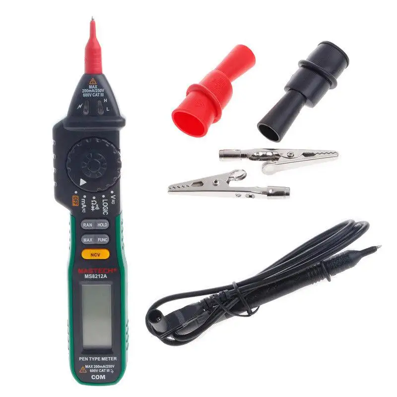 HiMISS MASTECH MS8212A Pen Digital Multimeter Voltage Current Tester Diode Logic Non-contact
HiMISS MASTECH MS8212A Pen Digital Multimeter Voltage Current Tester Diode Logic Non-contact
