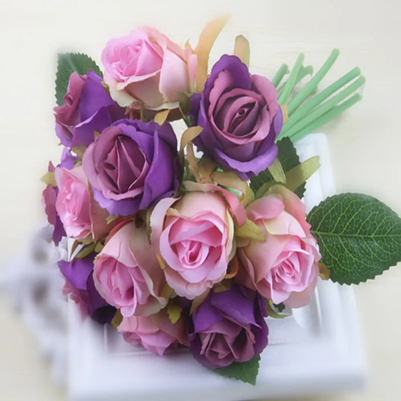 12heads artificial flower bunches rose flowers fake plant leaves leaf Wedding Bouquet decoration home office hotel decor
12heads artificial flower bunches rose flowers fake plant leaves leaf Wedding Bouquet decoration home office hotel decor