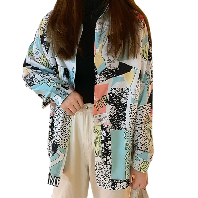 2020 Harajuku Shirt blusas Female ulzzang long sleeve women blouse spring autumn loose print blouses Korean womens tops
2020 Harajuku Shirt blusas Female ulzzang long sleeve women blouse spring autumn loose print blouses Korean womens tops