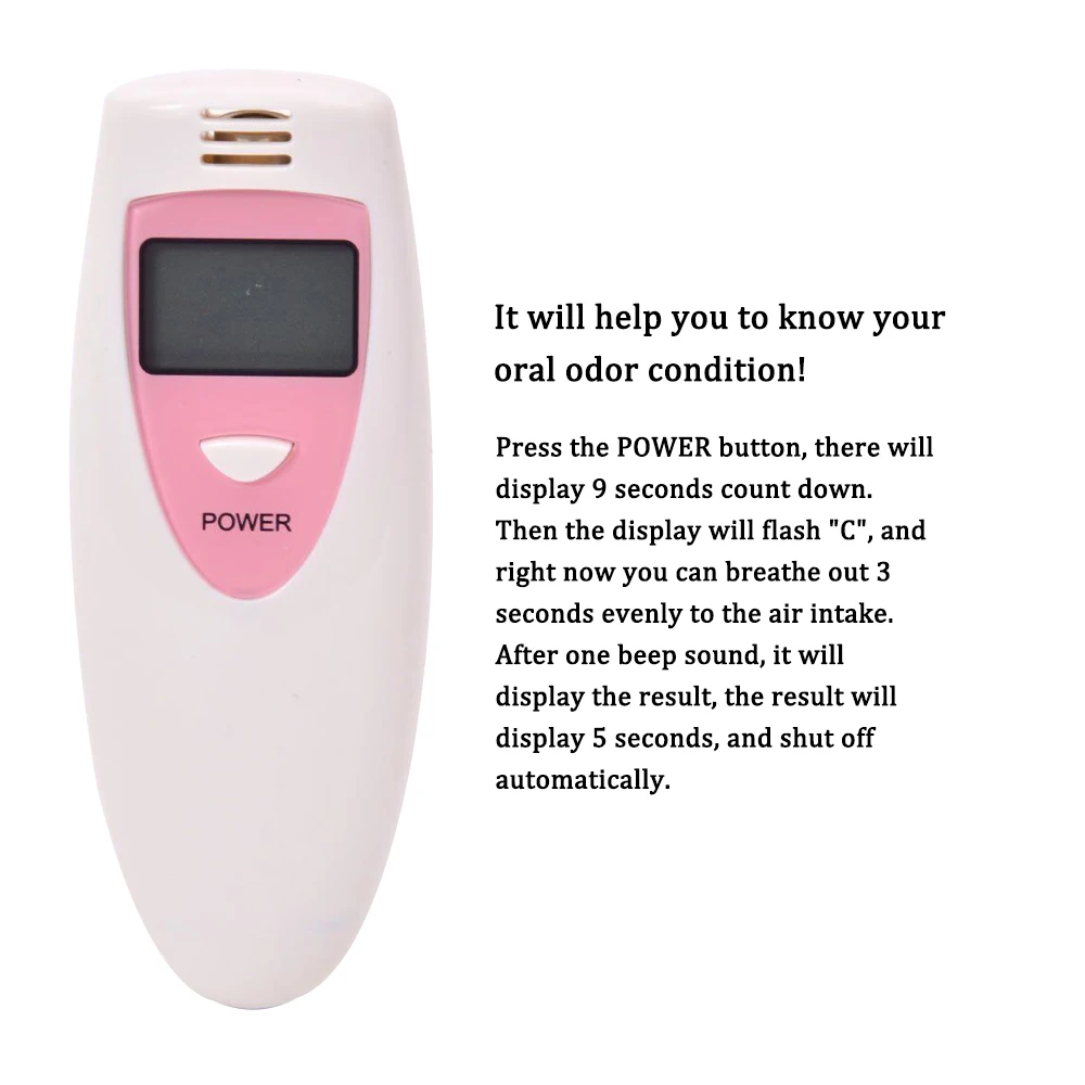 

Portable Bad Breath Detector Oral Hygiene Condition Tester Mouth Internal Odor Monitor Tools Breathalyzer Detector Analyzer