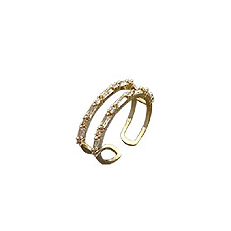 New Classic Zircon Gold Double Layer Opening Rings For Woman South Korea Fashion Jewelry Gothic Party Girls' Luxury Ring Set
New Classic Zircon Gold Double Layer Opening Rings For Woman South Korea Fashion Jewelry Gothic Party Girls' Luxury Ring Set