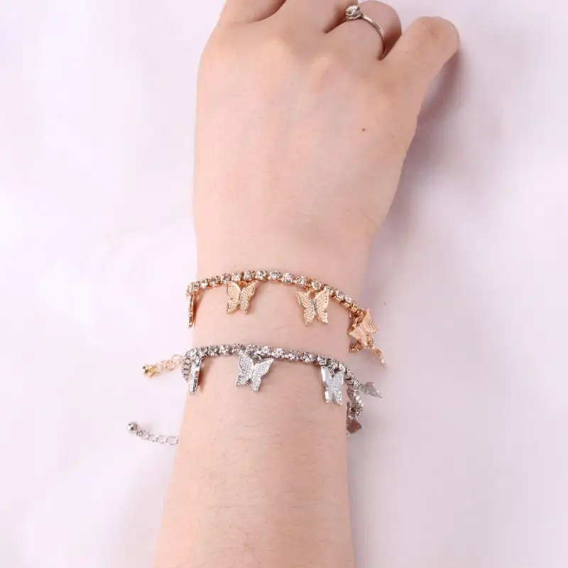 Sparking Fully Iced Out Crystal Pave Butterfly Bracelet Gold Rhinestone Charms Butterfly Bracelet Women Fashion Jewelry
Sparking Fully Iced Out Crystal Pave Butterfly Bracelet Gold Rhinestone Charms Butterfly Bracelet Women Fashion Jewelry