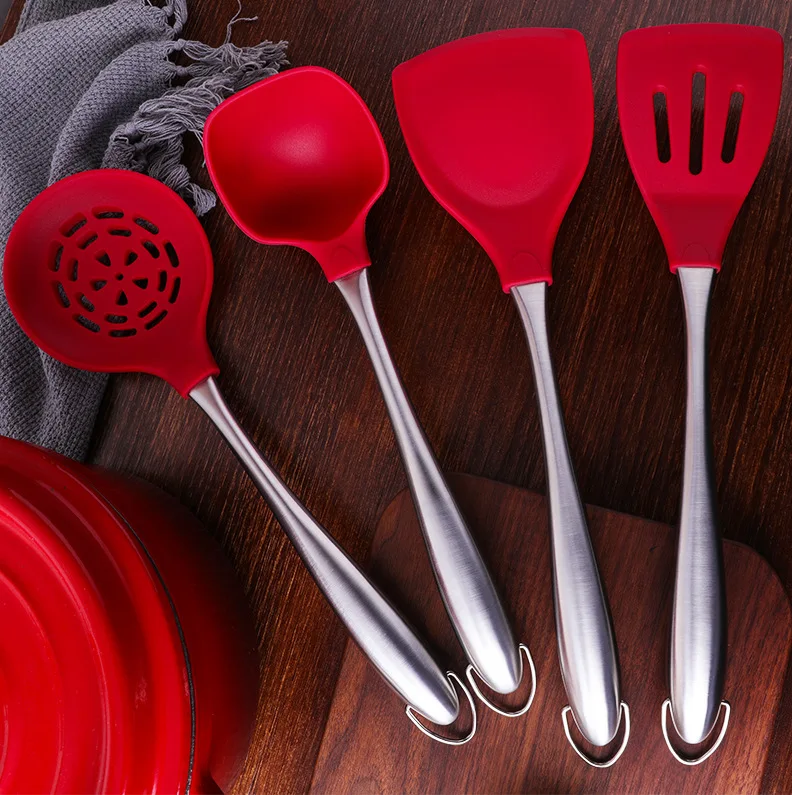 4pcs/lot Kitchen Utensils Set Stainless Steel Handle Silicone Cooking Non-stick Turner Ladles Spoon Cookware Tool XB 027
4pcs/lot Kitchen Utensils Set Stainless Steel Handle Silicone Cooking Non-stick Turner Ladles Spoon Cookware Tool XB 027