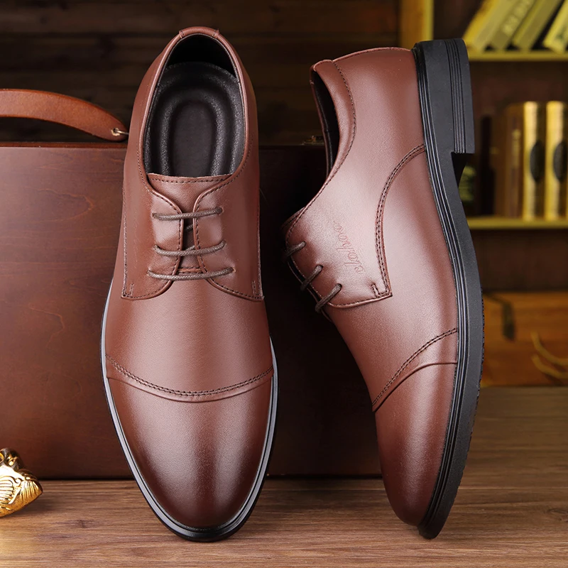 Vintage Derby Men Dress Shoes Formal Suit Flats Men's Shoes Business Mens Oxfords Genuine Leather Casual Lace-up Male Footwear
Vintage Derby Men Dress Shoes Formal Suit Flats Men's Shoes Business Mens Oxfords Genuine Leather Casual Lace-up Male Footwear