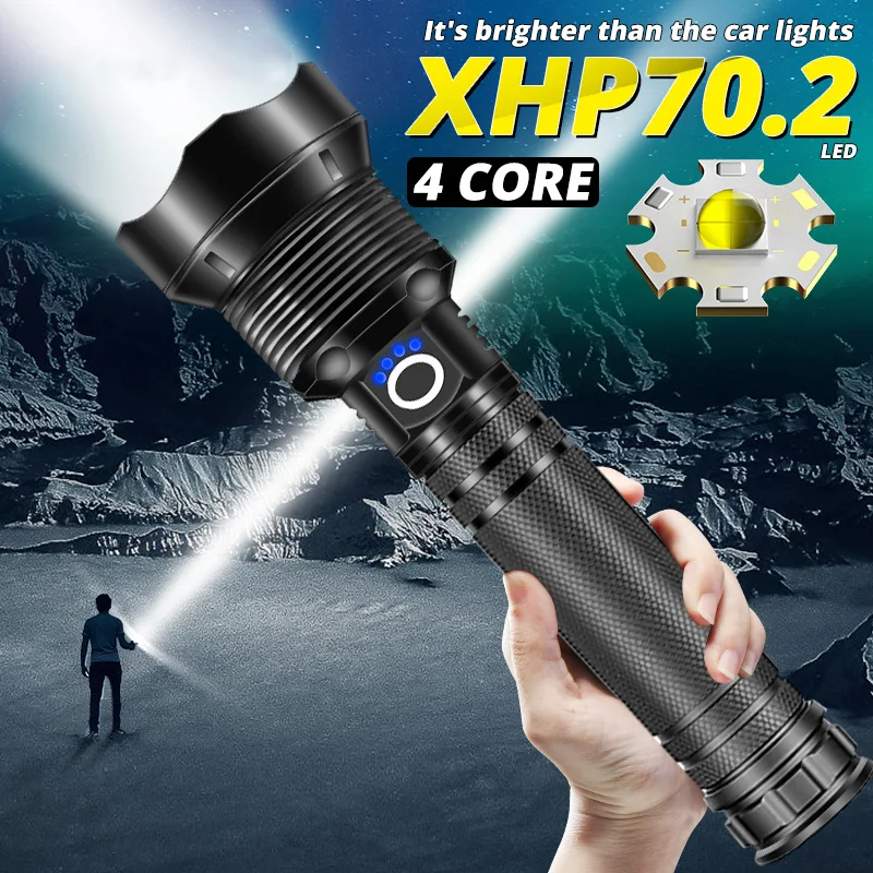 Super Bright Xhp70.2 Led Flashlight Zoom Tactical Flashlight USB Powerful Water-Resistant Rechargeable Zoomable Searchlight
Super Bright Xhp70.2 Led Flashlight Zoom Tactical Flashlight USB Powerful Water-Resistant Rechargeable Zoomable Searchlight