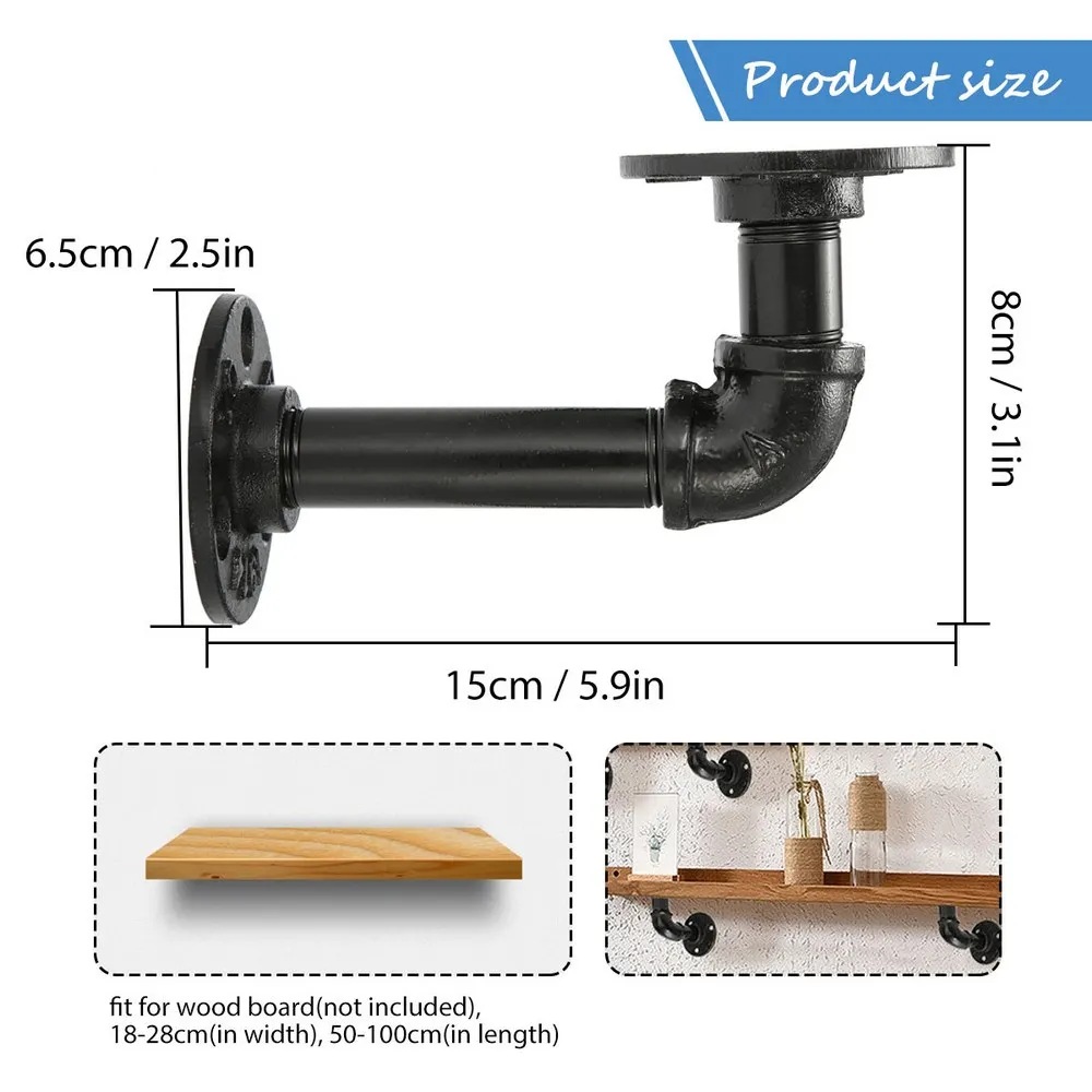 2/4Pcs Black Iron Industrial Pipe Shelf Bracket Holder Rack L Bracket Retro Wall Floating Shelf Home Decor Storage Holders
2/4Pcs Black Iron Industrial Pipe Shelf Bracket Holder Rack L Bracket Retro Wall Floating Shelf Home Decor Storage Holders