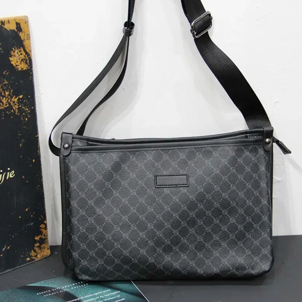 Fashion Casual Men's Crossbody Bag Plaid Leather Luxury Designer Messenger Bag Double Layer Zipper Male Business Travel Handbag
Fashion Casual Men's Crossbody Bag Plaid Leather Luxury Designer Messenger Bag Double Layer Zipper Male Business Travel Handbag