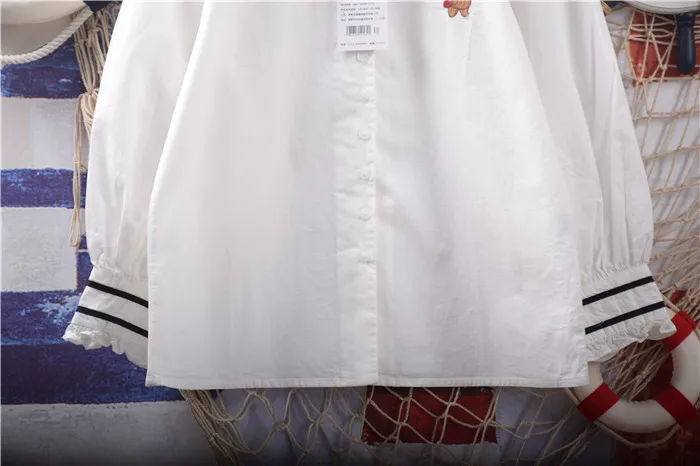 Japan Style Cute Bear Embroidery Patchwork Peter Pan Collar Long Sleeve Shirt Women Blouse 
Japan Style Cute Bear Embroidery Patchwork Peter Pan Collar Long Sleeve Shirt Women Blouse