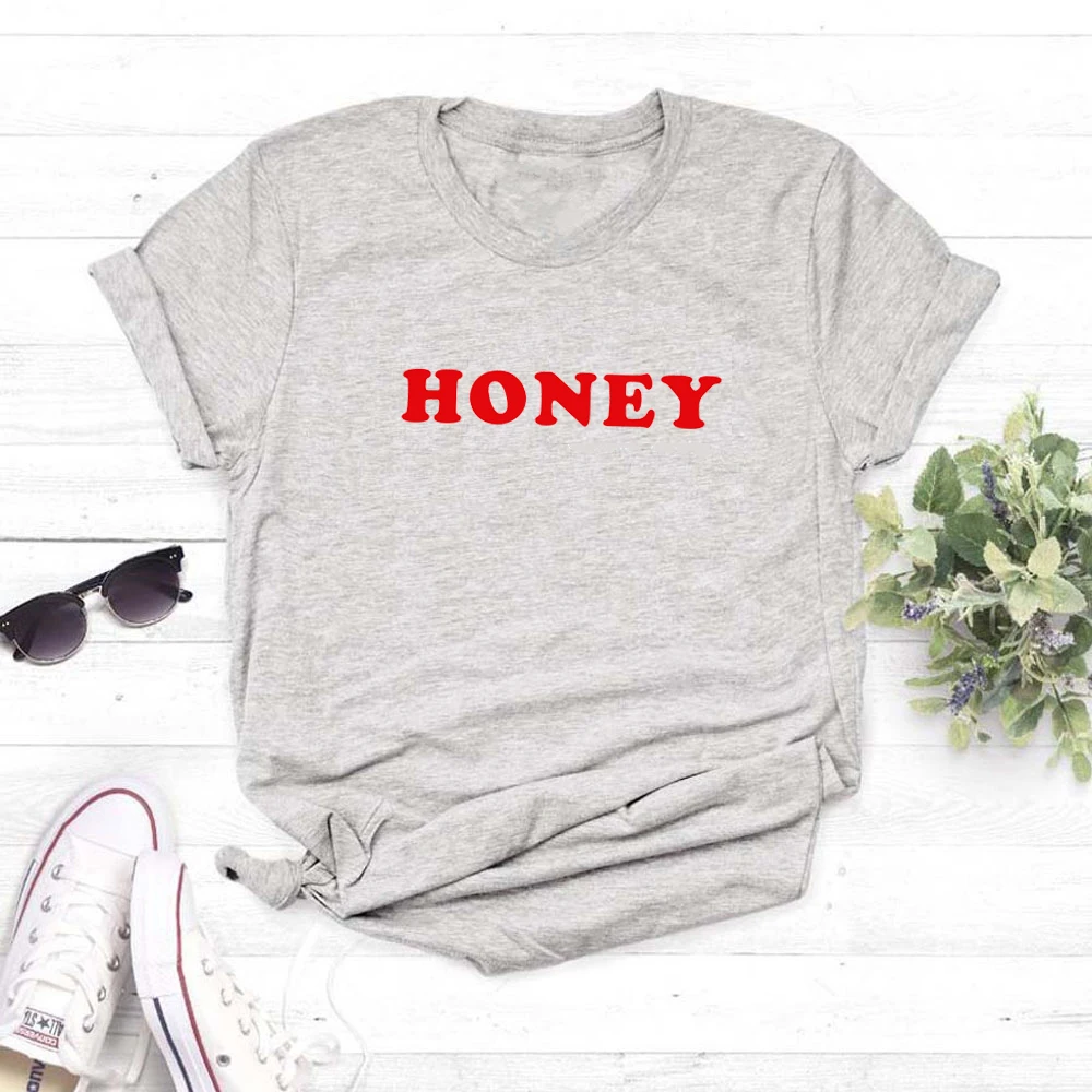 Harajuku honey Print Cotton Casual Funny T Shirt for Lady girl friend Tops Hipster Tumblr Shirt Women Summer Graphic tees
Harajuku honey Print Cotton Casual Funny T Shirt for Lady girl friend Tops Hipster Tumblr Shirt Women Summer Graphic tees