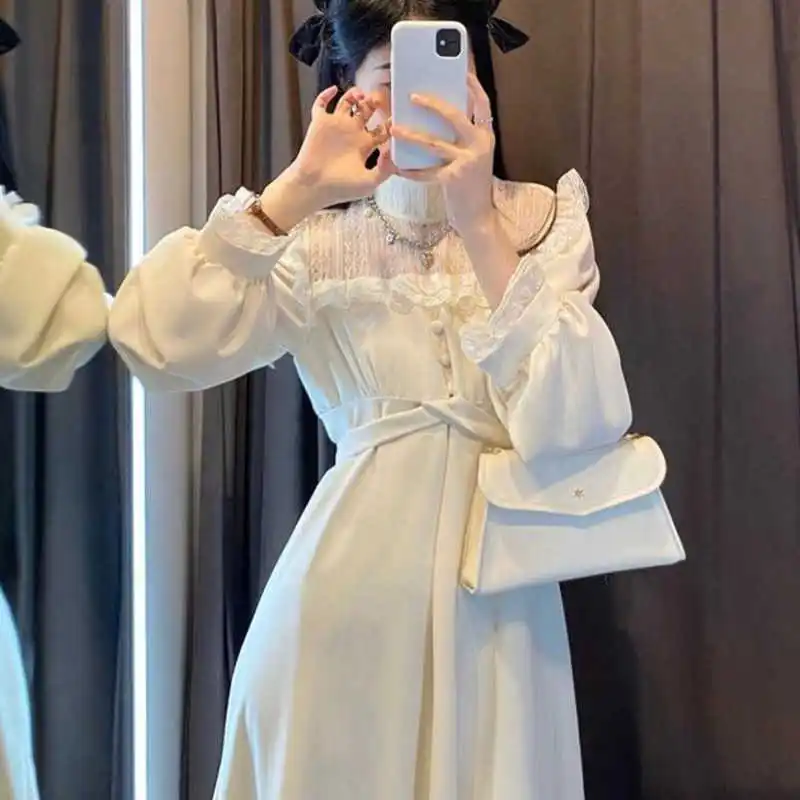 2021 Autumn Elegant White Fairy Long Sleeve Bodycon Casual Dress Lace Party Skirt Dress Ladies Dresses Vintage Gothic Harajuku
2021 Autumn Elegant White Fairy Long Sleeve Bodycon Casual Dress Lace Party Skirt Dress Ladies Dresses Vintage Gothic Harajuku