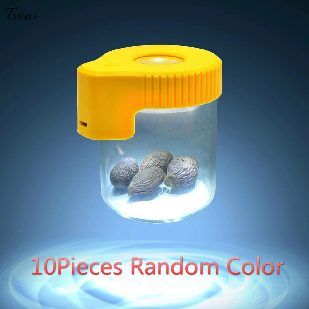 10Pcs/lot LED Plastic&Glass Light-Up Air Tight Storage Magnifying Jar Viewing Container 155ML Vacuum Seal Plastic Pill Box Case
10Pcs/lot LED Plastic&Glass Light-Up Air Tight Storage Magnifying Jar Viewing Container 155ML Vacuum Seal Plastic Pill Box Case