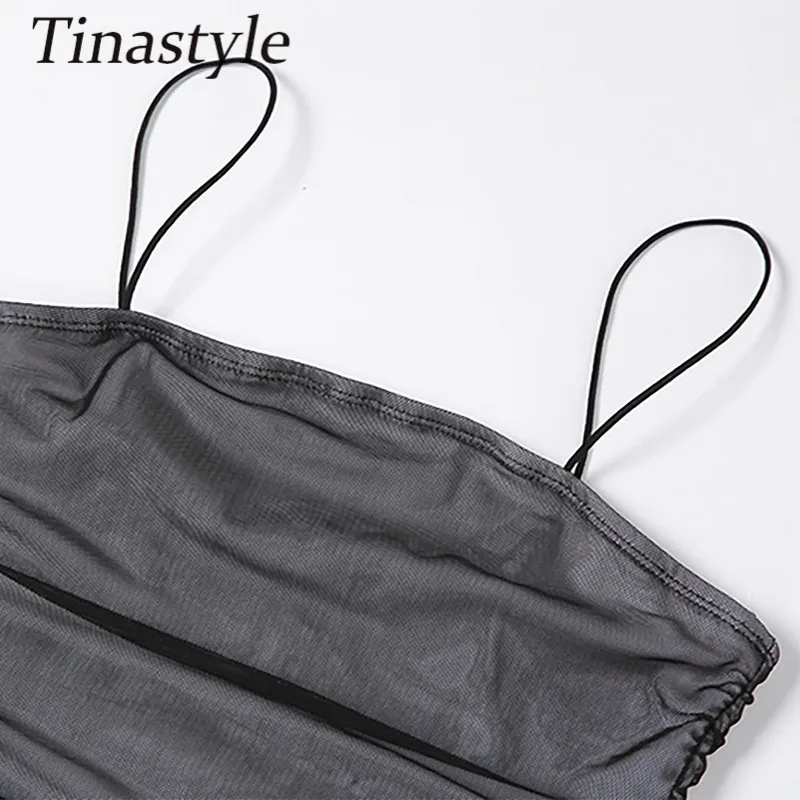 Tinastyle Black Sheer Mesh Ruched Dress Women Spaghetti Strap Slit Bodycon Summer Dress Streetwear Fashion Nightclub Dress Black
Tinastyle Black Sheer Mesh Ruched Dress Women Spaghetti Strap Slit Bodycon Summer Dress Streetwear Fashion Nightclub Dress Black