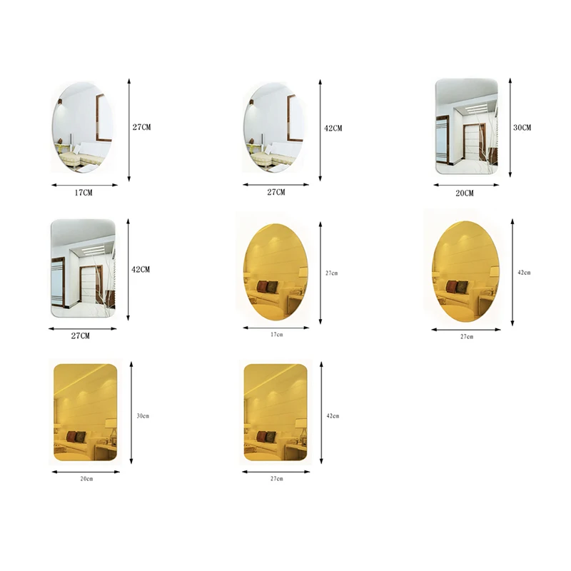 1PC Self-adhesive Reflective Glass Decals Flexible Decorative Mirror Livingroom Bedroom DIY Oval Rectangle Mirror Wall Sticker
1PC Self-adhesive Reflective Glass Decals Flexible Decorative Mirror Livingroom Bedroom DIY Oval Rectangle Mirror Wall Sticker