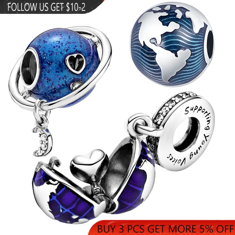 HOT 925 Sterling Silver World Globe Hanging Beads Charms Pendant Fits Original Pandora Bracelet DIY Ladies Jewelry Making 
HOT 925 Sterling Silver World Globe Hanging Beads Charms Pendant Fits Original Pandora Bracelet DIY Ladies Jewelry Making
