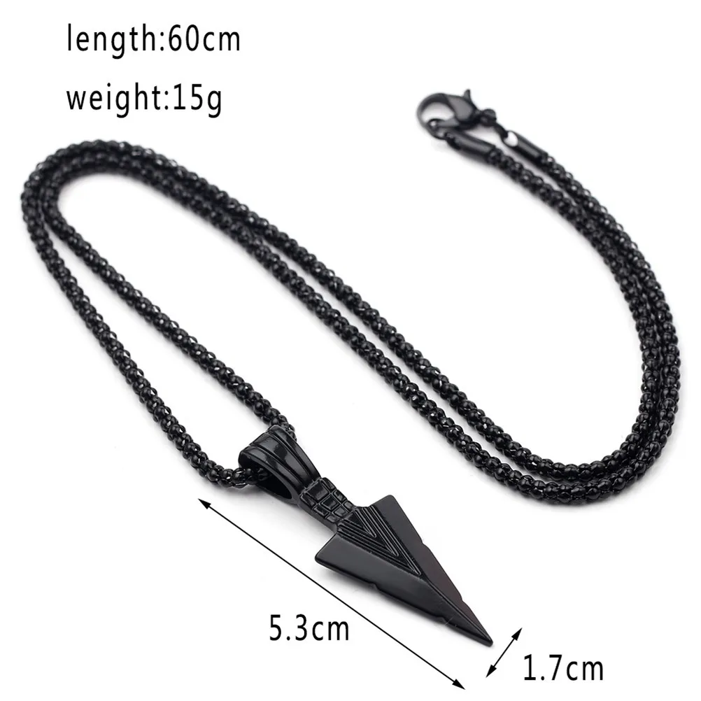 

Popular Triangle Spearhead Men and Women Hip Hop Rock Retro Punk Arrow Necklace Pendant Birthday Gift Party Jewelry Wholesale