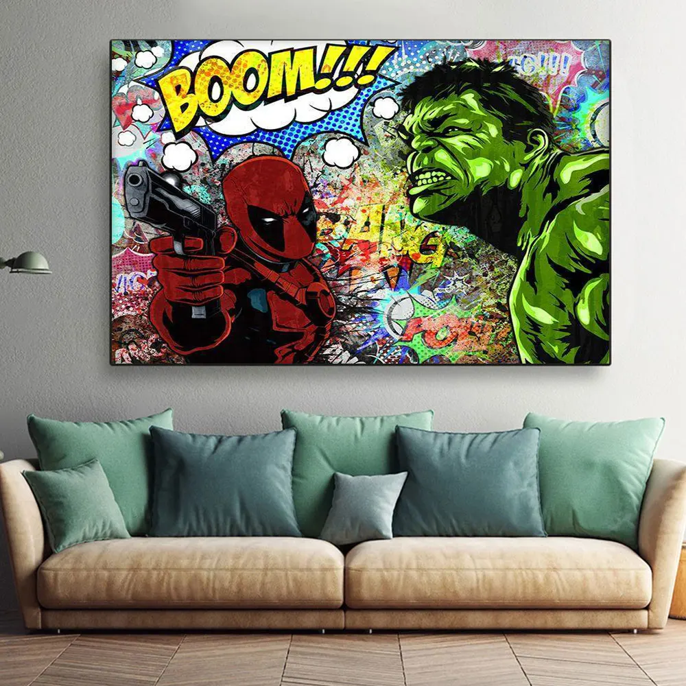 Настенные художественные плакаты Marvel с изображением персонажа супергероя из