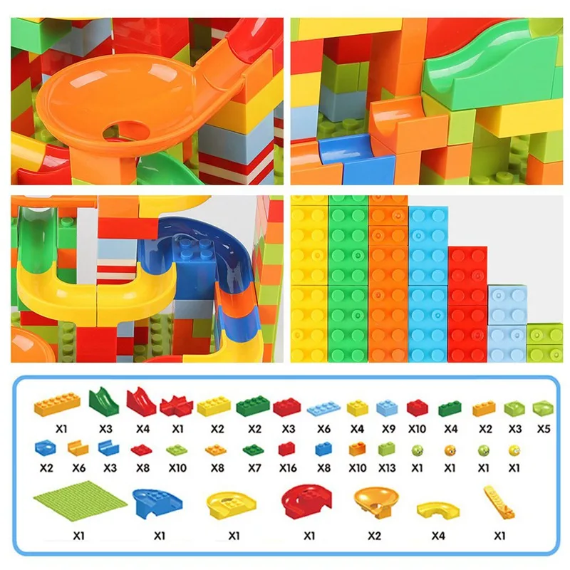 Blocks Race Run Maze Ball Track Building Blocks Plastic Funnel Slide Assemble Bricks Children's Toys Gifts 165 PCS
Blocks Race Run Maze Ball Track Building Blocks Plastic Funnel Slide Assemble Bricks Children's Toys Gifts 165 PCS