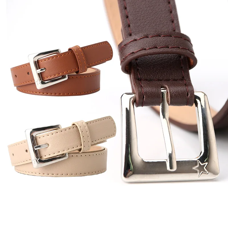 ELEGZO Women's Leather Belt Fashion Solid Color Jeans Belt Summer New Pu Pin Buckle Waistband Hot Selling
ELEGZO Women's Leather Belt Fashion Solid Color Jeans Belt Summer New Pu Pin Buckle Waistband Hot Selling