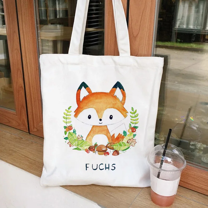 Graphic Women Shopping Bag Eco Handbag Cute Fox Print Female Canvas Shoulder Bag Tote Bag Reusable Ladies Grocery Shopper Bags
Graphic Women Shopping Bag Eco Handbag Cute Fox Print Female Canvas Shoulder Bag Tote Bag Reusable Ladies Grocery Shopper Bags