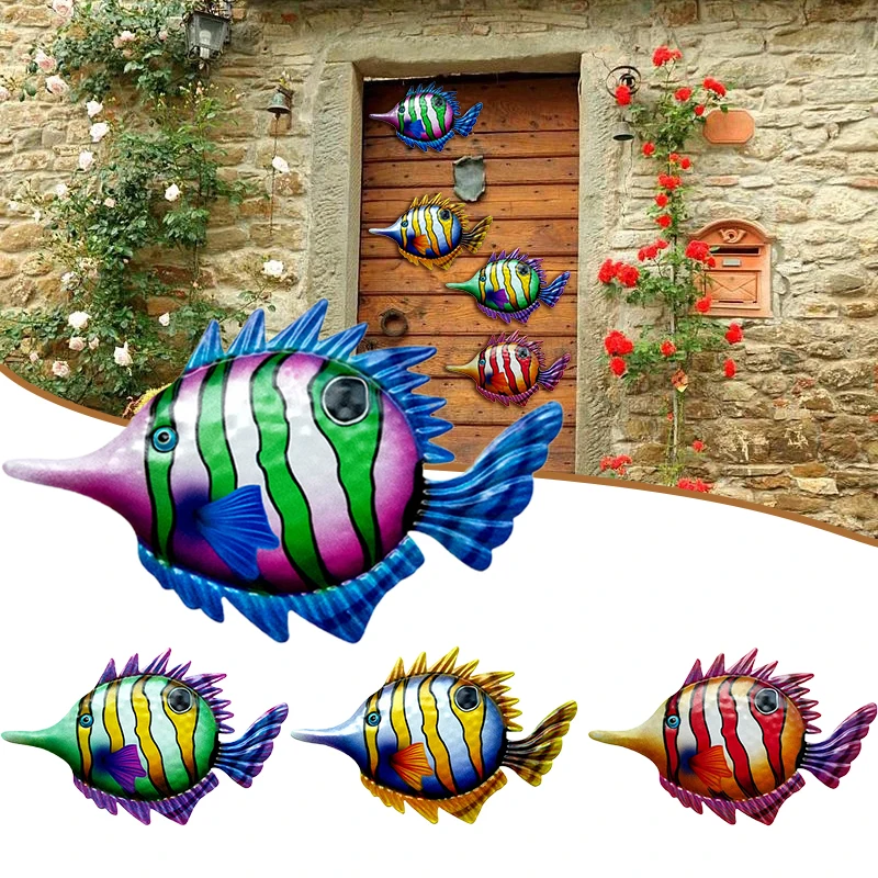 New Metal Colorful Fish Crafts Iron Art Outdoor Wall Decor Hanging Ornaments for Bedroom Garden
New Metal Colorful Fish Crafts Iron Art Outdoor Wall Decor Hanging Ornaments for Bedroom Garden