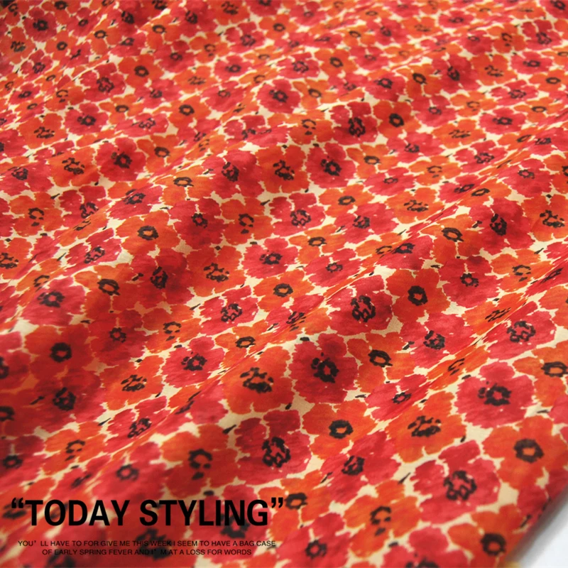 Silk Cotton Fabric Dress Large Wide Dark Orange Red Flower clothing Cloth DIY Textile Tissue
Silk Cotton Fabric Dress Large Wide Dark Orange Red Flower clothing Cloth DIY Textile Tissue