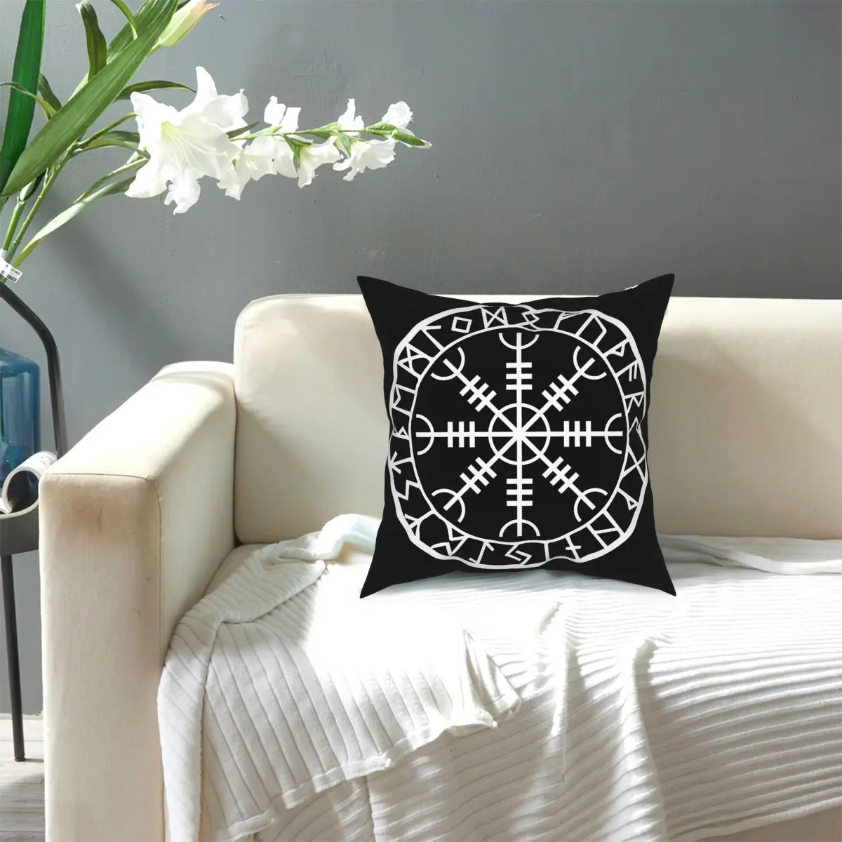Norse - Helm Of Awe White Nordic Runes Square Pillow Case Polyester Cushions for Sofa Casual Pillowcover Home Decor
Norse - Helm Of Awe White Nordic Runes Square Pillow Case Polyester Cushions for Sofa Casual Pillowcover Home Decor