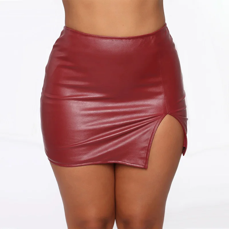 Sexy Skirt Leather Side Split Black Mini High Waist Package Hip Pencil Women Fashion Bodycon Clubwear Skinny Solid Red
Sexy Skirt Leather Side Split Black Mini High Waist Package Hip Pencil Women Fashion Bodycon Clubwear Skinny Solid Red