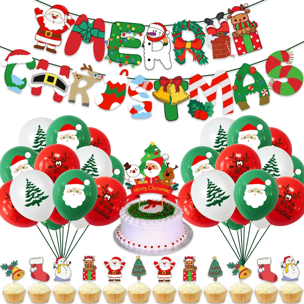 Christmas Latex Balloon Christmas Banner Cake Flag Set Santa Claus Christmas Tree Party navidad Decoration Balloon
Christmas Latex Balloon Christmas Banner Cake Flag Set Santa Claus Christmas Tree Party navidad Decoration Balloon