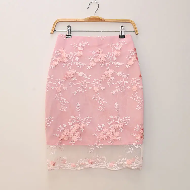 Mesh lace half length spring and summer skirt new size high waist one-step skirt with thin buttocks
Mesh lace half length spring and summer skirt new size high waist one-step skirt with thin buttocks