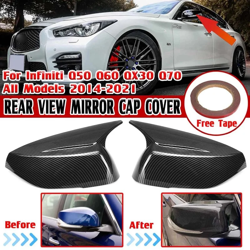 NewM Style 2X Side Mirror Cover Cap Carbon Fiber Look Rear View Mirror Shell Case for Infiniti Q50 Q60 QX30 Q70 2014-2021
NewM Style 2X Side Mirror Cover Cap Carbon Fiber Look Rear View Mirror Shell Case for Infiniti Q50 Q60 QX30 Q70 2014-2021