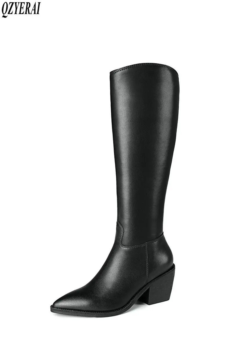 2021 Winter New style Genuine leather Knee high boots Women boots Motorcycle boots pointed Female boots warm Women shoes
2021 Winter New style Genuine leather Knee high boots Women boots Motorcycle boots pointed Female boots warm Women shoes