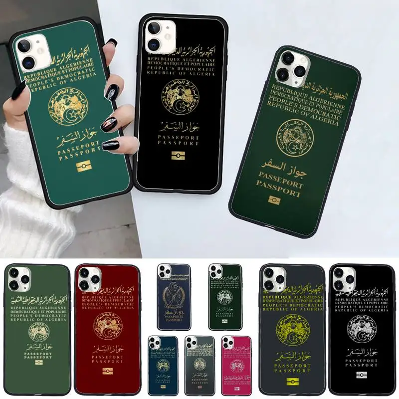 Чехол для телефона с изображением паспорта Алжира iPhone 13 11 12 mini pro XS MAX 8 7 6 6S Plus X 5S SE