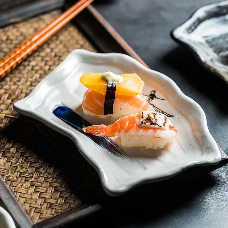 Japanese cuisine sushi plate salmon plate seaweed roll plate ceramic plate early plate bun plate mung bean cake plate
Japanese cuisine sushi plate salmon plate seaweed roll plate ceramic plate early plate bun plate mung bean cake plate