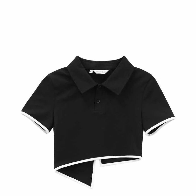 Fashion Y2k Lapel Short-sleeved T-shirt Female Spring 2021 Sexy Slim Gothic Backless Button Short Clothing Women Hot Girl Top
Fashion Y2k Lapel Short-sleeved T-shirt Female Spring 2021 Sexy Slim Gothic Backless Button Short Clothing Women Hot Girl Top