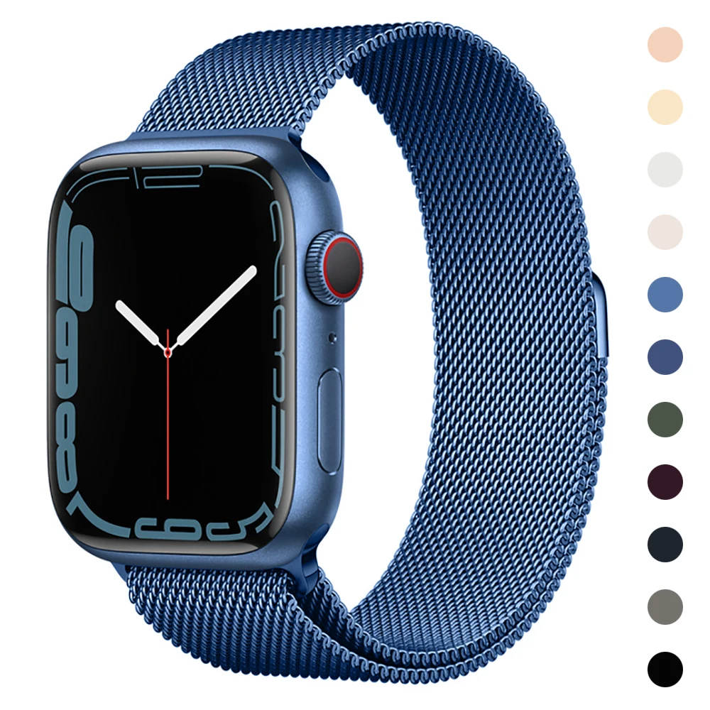 Ремешок «Миланская петля» из нержавеющей стали-синий ремешок для Apple Watch Series 7 41 мм 45 мм 6 5 4 3 SE 44 мм 42 мм 40 мм 38 мм
Ремешок «Миланская петля» из нержавеющей стали-синий ремешок для Apple Watch Series 7 41 мм 45 мм 6 5 4 3 SE 44 мм 42 мм 40 мм 38 мм