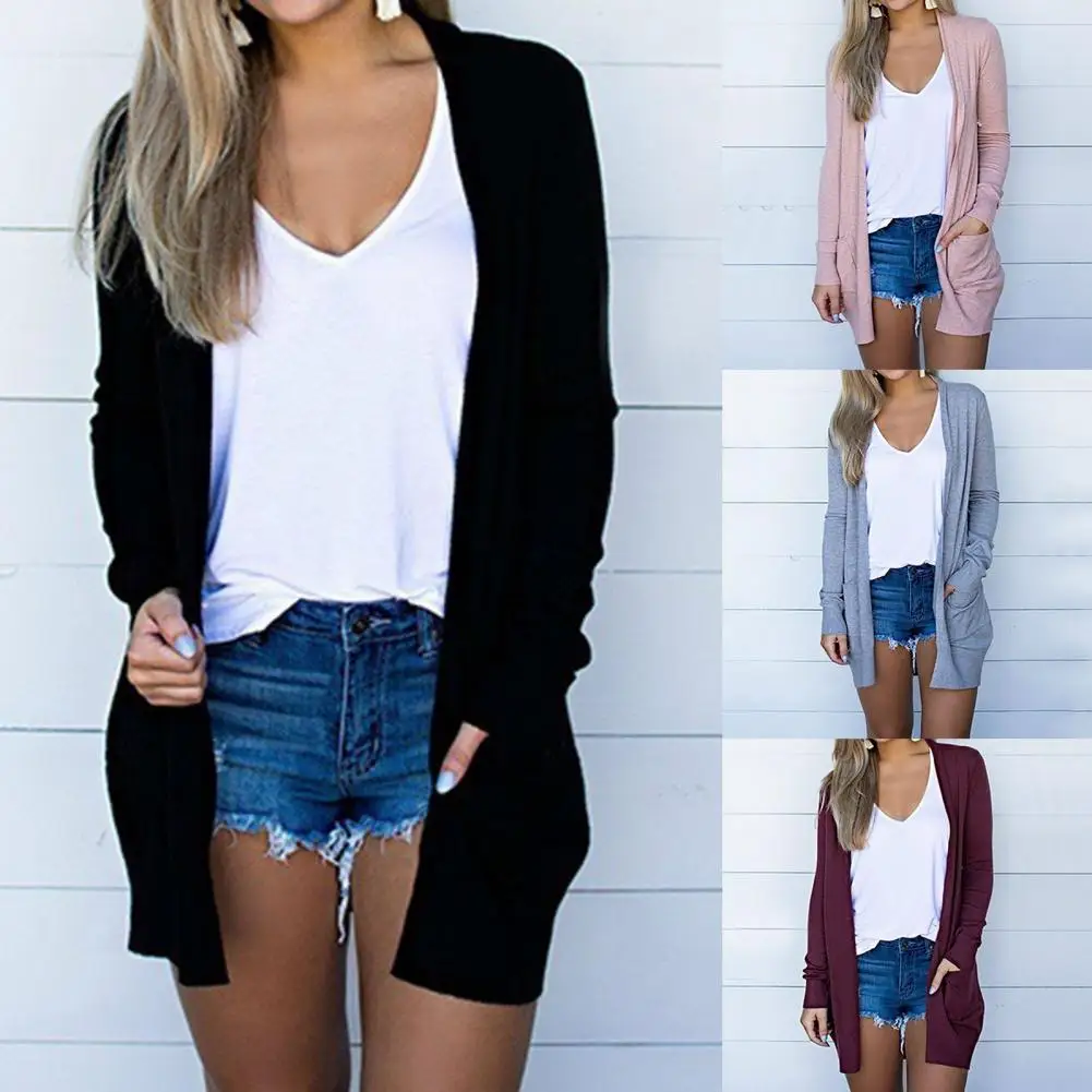Casual Cardigan Solid All-matched Plus Size Long Style Cardigan Coat for Office
Casual Cardigan Solid All-matched Plus Size Long Style Cardigan Coat for Office