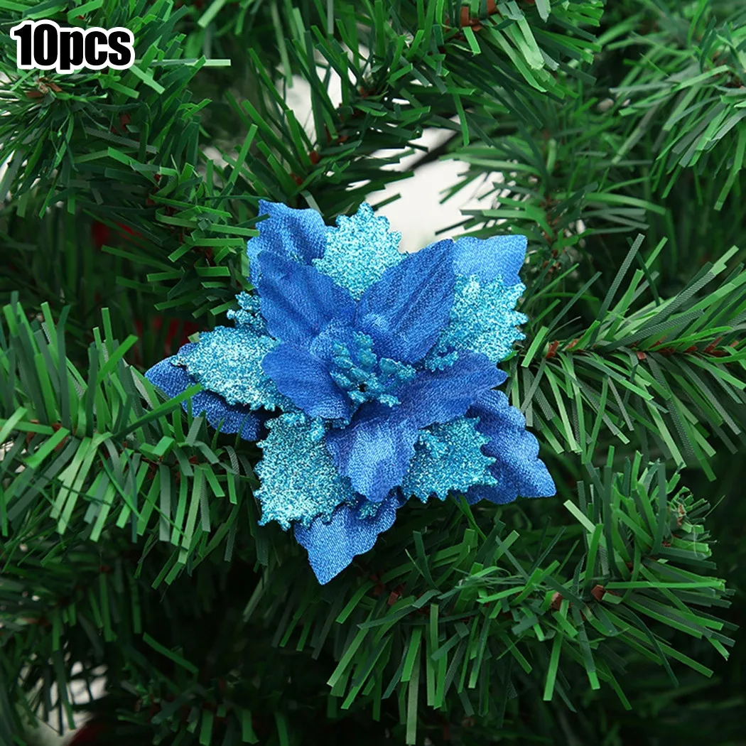 10pcs Christmas Flowers Polyster + Glitter, Cloth + Plastic Poinsettia Glitter Flower Tree Hanging Party Xmas Decoration
10pcs Christmas Flowers Polyster + Glitter, Cloth + Plastic Poinsettia Glitter Flower Tree Hanging Party Xmas Decoration