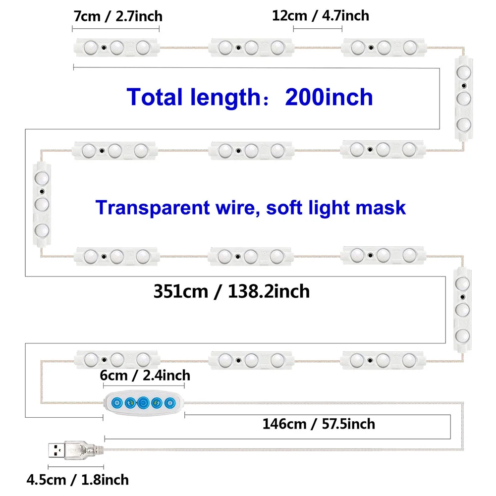 5M USB LED Vanity Mirror Lights 5 Color Modes Makeup Light Strip For Bathroom Mirror LED Dressing Makeup Vanity Table Decoration
5M USB LED Vanity Mirror Lights 5 Color Modes Makeup Light Strip For Bathroom Mirror LED Dressing Makeup Vanity Table Decoration