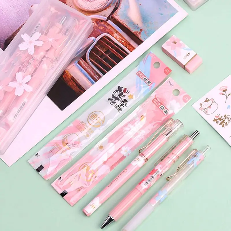 W3JD 1 Set Cherry Blossoms Ice Gel Pen Eraser Sticker Black Ink 0.5mm Signature Pens Office School Supplies
W3JD 1 Set Cherry Blossoms Ice Gel Pen Eraser Sticker Black Ink 0.5mm Signature Pens Office School Supplies