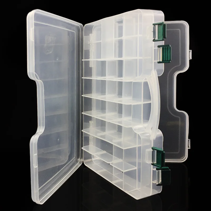 29.5 x 19 x 6cm Durable Movable Compartments Fishing Tackle Box Double Sided Transparent Fishing Lure Bait Hooks Storage Case 
29.5 x 19 x 6cm Durable Movable Compartments Fishing Tackle Box Double Sided Transparent Fishing Lure Bait Hooks Storage Case