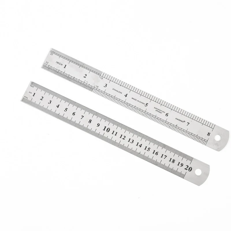 1PC 15cm/20cm/30cm/50cm Double Side Scale Stainless Steel Straight Ruler Measuring Tool School Office Supplies For Students
1PC 15cm/20cm/30cm/50cm Double Side Scale Stainless Steel Straight Ruler Measuring Tool School Office Supplies For Students