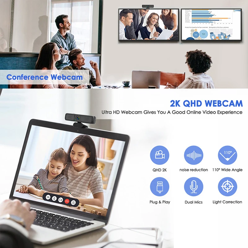 4 million pixels QHD PC 2K Webcam Autofocus USB Web Camera Laptop Desktop For Office Meeting Home With Mic HD 1080P Web Cam
4 million pixels QHD PC 2K Webcam Autofocus USB Web Camera Laptop Desktop For Office Meeting Home With Mic HD 1080P Web Cam
