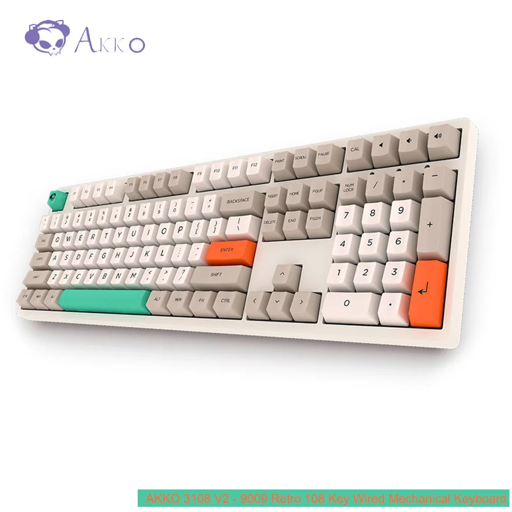 AKKO 3108 V2 9009 Проводная Механическая клавиатура Ретро 108 клавиша PBT Keycap все ключи
