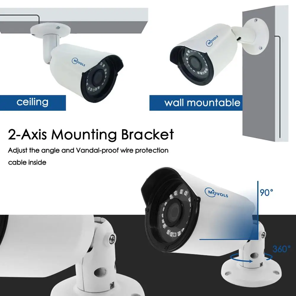 Movols 16CH система видеонаблюдения 16 1080P наружная камера безопасности CCTV DVR комплект