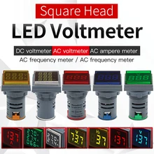Square Display AC Voltmeter Ammeter Used For Line Measurement Value Display LED Indicator DC Voltmeter Light Signal Simulation