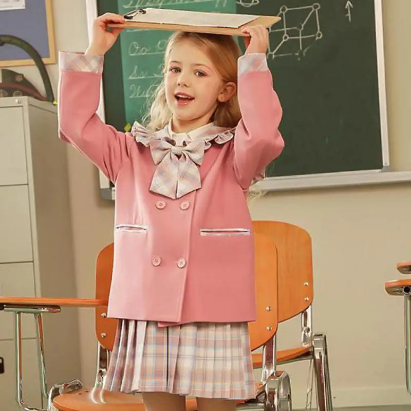 Autumn Spring Girls School Uniform Clothes 3-14 Years Kids Teens 2 Piece Clothing Sets Children Jackets And Plaid Skirts Outfits
Autumn Spring Girls School Uniform Clothes 3-14 Years Kids Teens 2 Piece Clothing Sets Children Jackets And Plaid Skirts Outfits