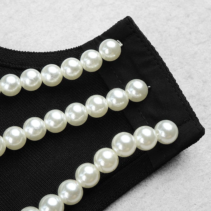 DEAT 2021 Women Fashion Slim Fit Black Round Neck Patchwork Pearl Chain Backless High Waist Dress Summer And Autumn 7E1572
DEAT 2021 Women Fashion Slim Fit Black Round Neck Patchwork Pearl Chain Backless High Waist Dress Summer And Autumn 7E1572