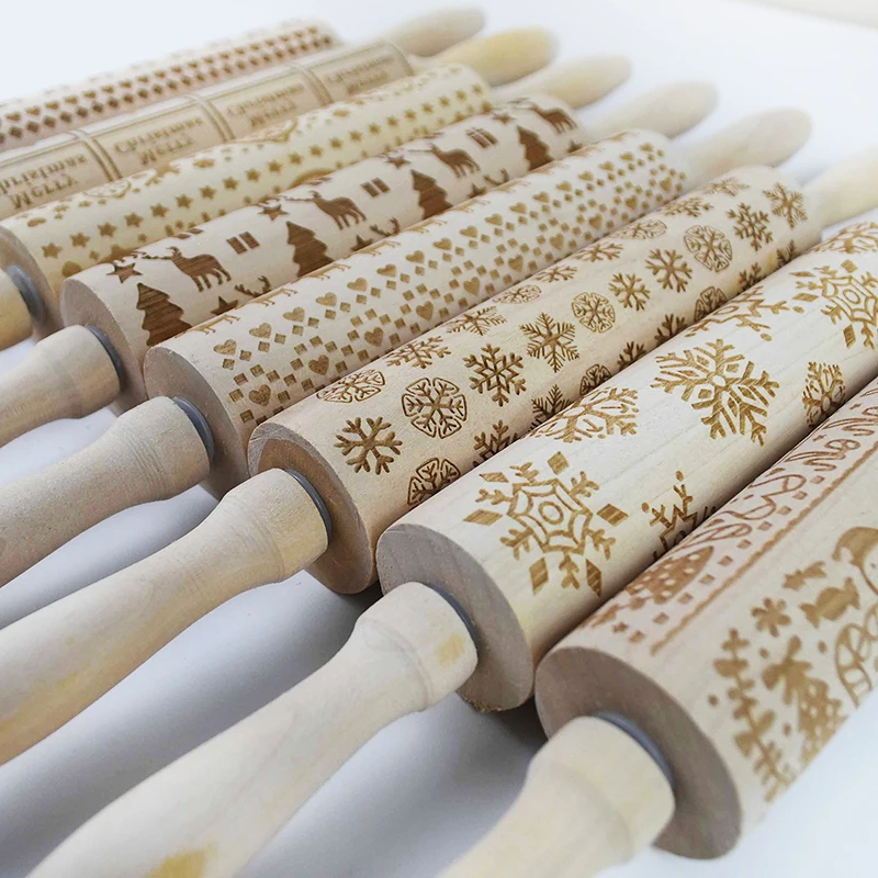 35*5cm Christmas Embossing Rolling Pin Baking Cookies Biscuit Engraved Wood Roller Fondant Cake Dough Stick
35*5cm Christmas Embossing Rolling Pin Baking Cookies Biscuit Engraved Wood Roller Fondant Cake Dough Stick