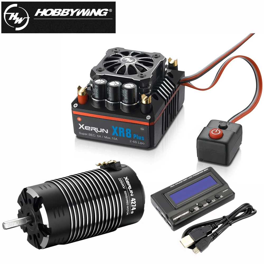 HobbyWing XeRun 4274 2250KV 2-6S Sensored Brushless Motor XERUN XR8 Plus 150A Sensored Speed Controller For 1:8 Racing Car Truck
HobbyWing XeRun 4274 2250KV 2-6S Sensored Brushless Motor XERUN XR8 Plus 150A Sensored Speed Controller For 1:8 Racing Car Truck