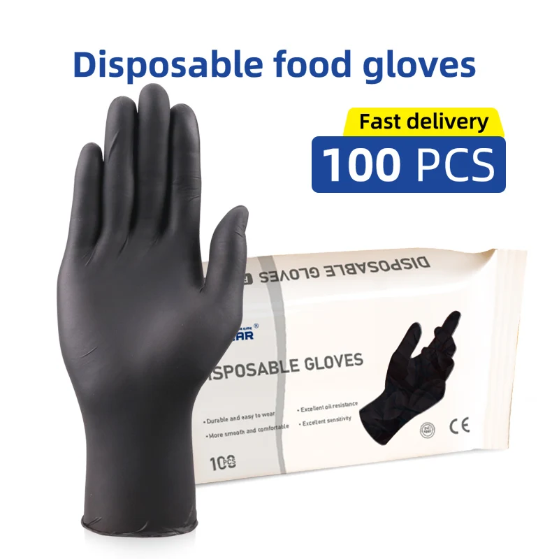 Nitrile Gloves Black 100 Pcs Food Grade Waterproof Powder Free Work Safety Gloves Disposable Nitrile Gloves Kitchen Mechanic
Nitrile Gloves Black 100 Pcs Food Grade Waterproof Powder Free Work Safety Gloves Disposable Nitrile Gloves Kitchen Mechanic